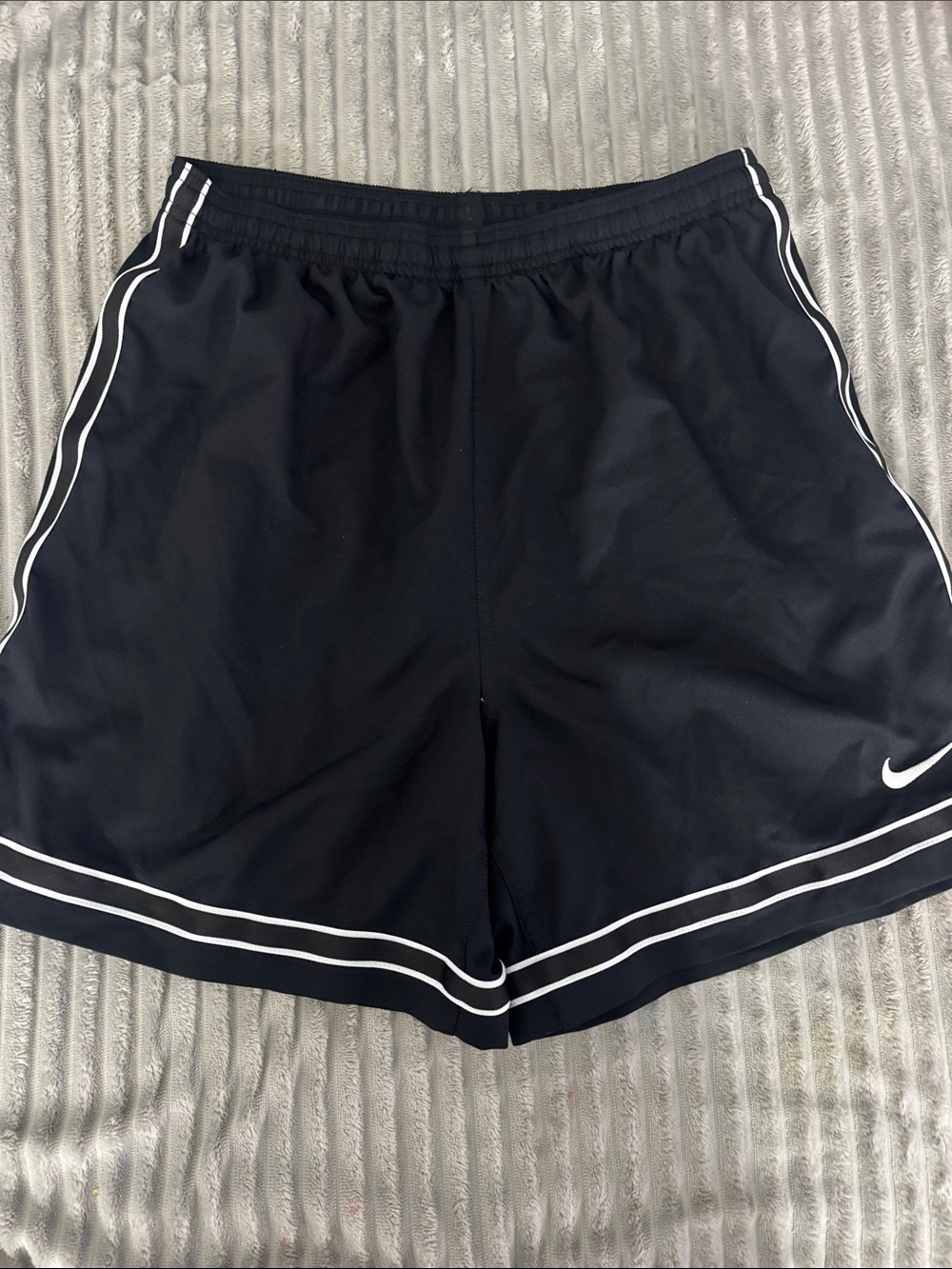 Nike Women's Black Athletic Shorts with White Piping
